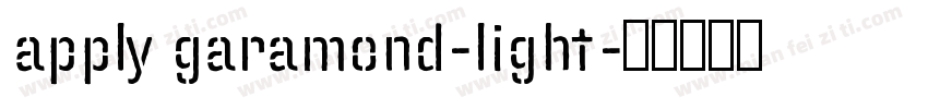apply garamond-light字体转换